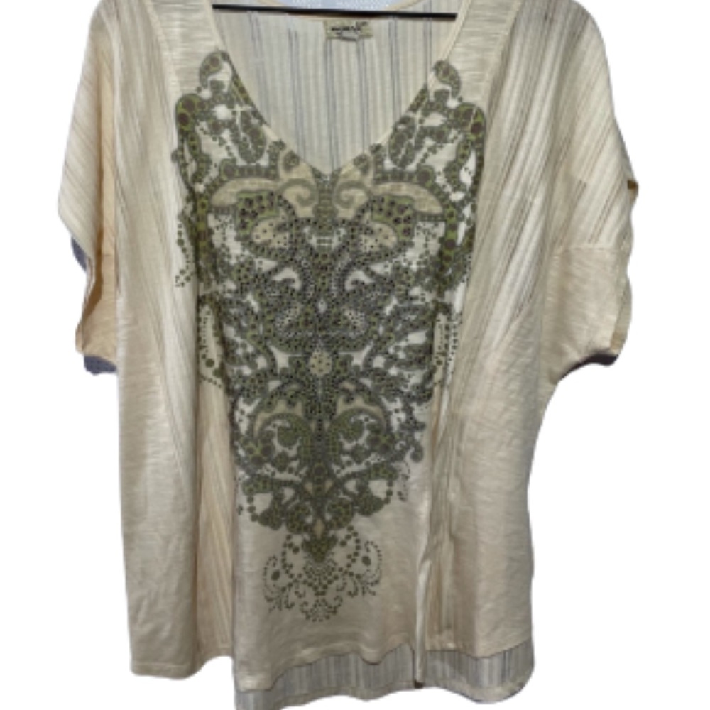 One World Henley Tee 2X ladies blouse.